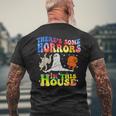 There's Some Horrors In This House Halloween Spooky Season Men's T-shirt Back Print Gifts for Old Men