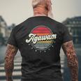 Retro Agawam Home State Cool 70S Style Sunset Men's T-shirt Back Print Gifts for Old Men