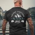 Retro Alaska Cruise 2023 Family Cruise 2023 Family Matching Mens Back Print T-shirt Gifts for Old Men