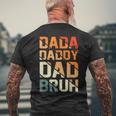 Retro Dada Daddy Dad Bruh Fathers Day Vintage Father Men's Back Print T-shirt Gifts for Old Men