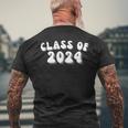 Retro Senior 2024 Class Of 2024 Graduation High School Grad Men's Back Print T-shirt Gifts for Old Men