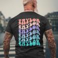 Retro Taylor First Name Birthday Men's T-shirt Back Print Gifts for Old Men