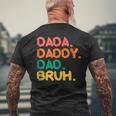 Retro Vintage Dada Daddy Dad Bruh Fathers Day 2023 Men's Back Print T-shirt Gifts for Old Men