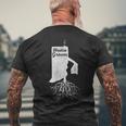 Rhode Island Home Grown Vintage Roots State Pride Distressed Mens Back Print T-shirt Gifts for Old Men