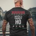Santas Favorite Ho Ugly Christmas Sweater Men's T-shirt Back Print Gifts for Old Men