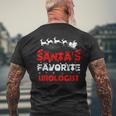 Santas Favorite Urologist Job Xmas Men's Back Print T-shirt Gifts for Old Men