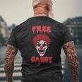 Scary Clown Free Candy Evil Halloween Mens Back Print T-shirt Gifts for Old Men