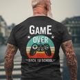 Back To School Game Over First Day Of School Gamer Men's T-shirt Back Print Gifts for Old Men