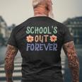 Schools Out Forever Retro Last Day Of School Men's Back Print T-shirt Gifts for Old Men