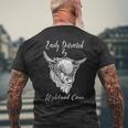 Scottish Highland Cow Messy Hair Spirit Baby Cow Mens Back Print T-shirt Gifts for Old Men