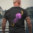 Sea Creature Ocean Animals Moon Space Jellyfish Men's T-shirt Back Print Gifts for Old Men