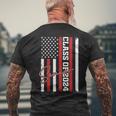 Senior 2024 Class Of 2024 24 American Flag Seniors Men's Back Print T-shirt Gifts for Old Men