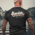 Senior 2024 Retro Class Of 2024 Seniors Graduation Vintage Men's Back Print T-shirt Gifts for Old Men