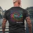 Senior 2024 Retro Tye Dye 2024 High School Graduate Class Men's Back Print T-shirt Gifts for Old Men