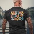 Senior Class Of 2024 Back To School Senior 2024 Graduation Mens Back Print T-shirt Gifts for Old Men