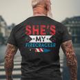 Shes My Firecracker His And Hers 4Th July Matching Couples Mens Back Print T-shirt Gifts for Old Men