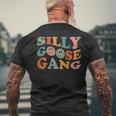 Silly Goose Gang Silly Goose Meme Smile Face Trendy Costume Mens Back Print T-shirt Gifts for Old Men