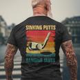 Sinking Putts Banging-Sluts Golf Player Coach Vintage Sport Mens Back Print T-shirt Gifts for Old Men