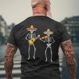 Skeleton Sombreros Guitar Fiesta Cinco De Mayo Mexican Party Men's T-shirt Back Print Gifts for Old Men