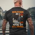 Skeletons Bichon Frise Is Friends Funny Halloween Costume Mens Back Print T-shirt Gifts for Old Men