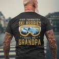 Skiing My Favorite Ski Buddies Call Me Grandpa Men's Back Print T-shirt Gifts for Old Men