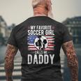 Soccer Girl Soccer Dad Of A Soccer Player Father Mens Back Print T-shirt Gifts for Old Men