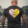 Softball Baseball Heart Mom Dad Women Mothers Day 2023 Gifts For Mom Funny Gifts Mens Back Print T-shirt Gifts for Old Men