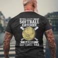 Softball Catcher Dad Pitcher Fastpitch Coach Fathers Day Mens Back Print T-shirt Gifts for Old Men