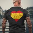 Spain Spanish Pride Espana Heart Spanish Flag Spanish Roots Mens Back Print T-shirt Gifts for Old Men