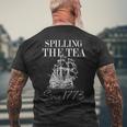 Spilling The Tea Since 1773 Patriotic 4Th Of July Men Mens Back Print T-shirt Gifts for Old Men