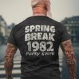 Spring Break Party 1982 Partying Vintage Mens Back Print T-shirt Gifts for Old Men