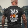 All Star Dad Of The Birthday Boy Sports Daddy Papa Dada Men's T-shirt Back Print Gifts for Old Men