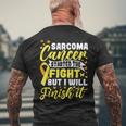 Started The Fight But I Will Finish Sarcoma Cancer Awareness Mens Back Print T-shirt Gifts for Old Men