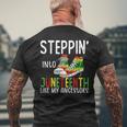 Stepping Into Junenth Like My Ancestors Happy Junenth Mens Back Print T-shirt Gifts for Old Men