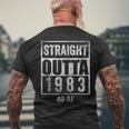 Straight Outta 1983 40 Af 40 Years 40Th Birthday Funny Gag Mens Back Print T-shirt Gifts for Old Men