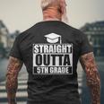 Straight Outta 5Th Grade Class Of 2023 School Graduation Men's Back Print T-shirt Gifts for Old Men