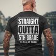 Straight Outta 5Th Grade Graduation 2030 Fifth Grade Men's Back Print T-shirt Gifts for Old Men