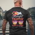 Straight Trippin 2023 Family Vacation Punta Cana Matching Mens Back Print T-shirt Gifts for Old Men