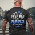 Super Proud Step Dad Of 2023 Graduate Awesome Family College Men's Back Print T-shirt Gifts for Old Men