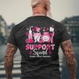Support Squad Tooth Dental Breast Cancer Awareness Dentist Men's T-shirt Back Print Gifts for Old Men