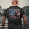 Never Surrender The Usa Grunge Vote Trump 2024 Men's T-shirt Back Print Gifts for Old Men