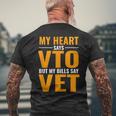 Swagazon X Vto My Heart Says Vto But My Bills Say Vet Mens Back Print T-shirt Gifts for Old Men