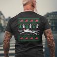 Swimmin Santa Ugly Christmas Sweater Sport Swim Swimmer Men's T-shirt Back Print Gifts for Old Men