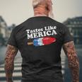 Tastes Like Merica Funny Popsicle 4Th Of July Retro 80S Gift Mens Back Print T-shirt Gifts for Old Men
