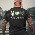 Tennis Lovers Player Fans Peace Love Tennis Tennis Funny Gifts Mens Back Print T-shirt Gifts for Old Men