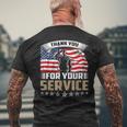 Thank You For Your Service American Flag Veteran Day Men's T-shirt Back Print Gifts for Old Men