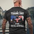 Thank You For Your Service Patriotic Veterans Day Men's T-shirt Back Print Gifts for Old Men
