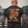 Thanksgiving Turkey Trot 2023 Pumpkin Autumn Turkey Running Men's T-shirt Back Print Gifts for Old Men