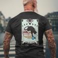 The Reader Black Cat Tarot Card Librarian Book Lover Reading Reading Funny Designs Funny Gifts Mens Back Print T-shirt Gifts for Old Men