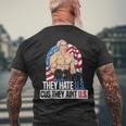 They Hate Us Cuz They Aint Us America Usa Flag 4Th Of July Usa Funny Gifts Mens Back Print T-shirt Gifts for Old Men